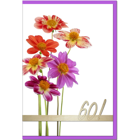metALUm Geburtstagskarte ZAHLENKARTE 60. GEBURTSTAG - 1218005S