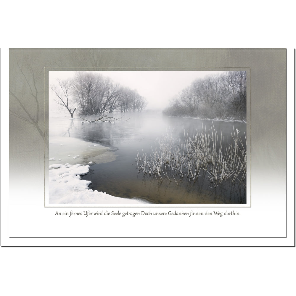 Trauerkarte GEDENKEN - Fluss im Nebel - metALUm # 3300032