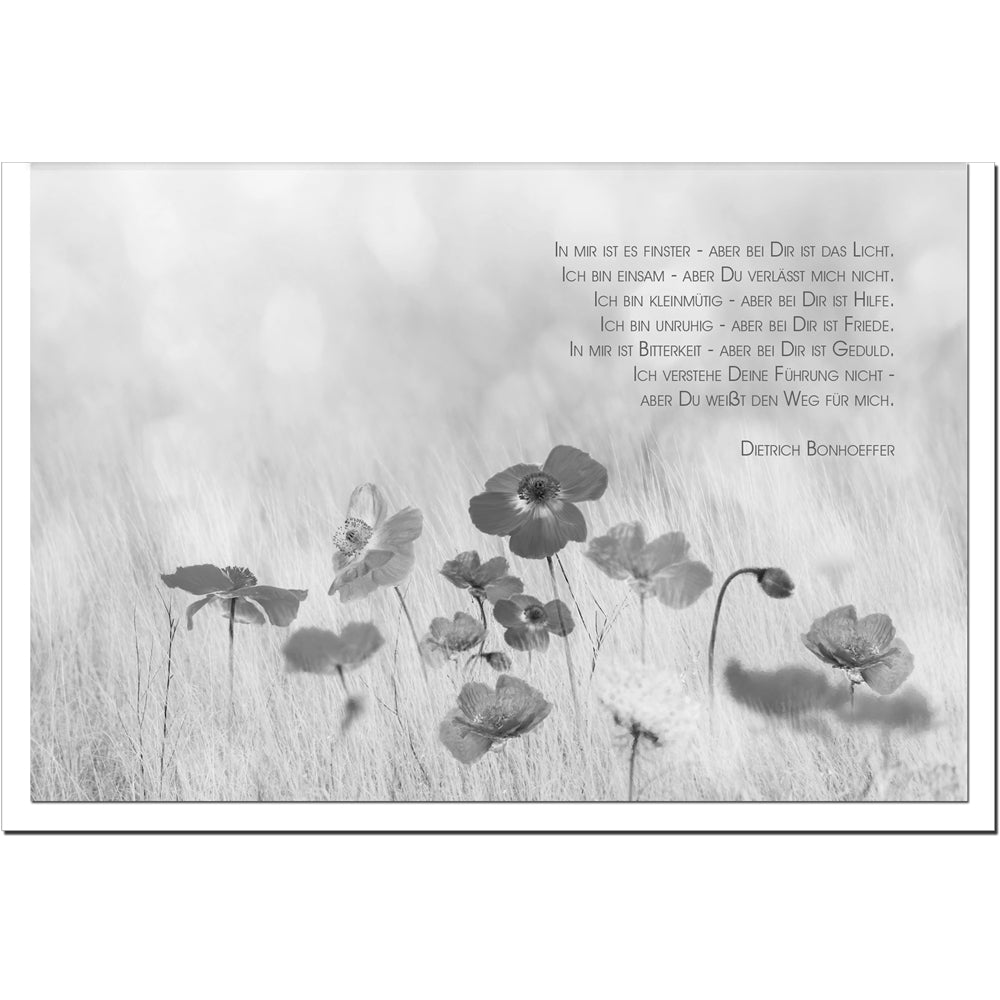Trauerkarte ZUVERSICHT - Mohnblumen - metALUm # 3300014