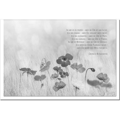 Trauerkarte ZUVERSICHT - Mohnblumen - metALUm # 3300014