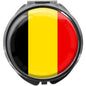 metALUm Pillendose mit Spiegel rund Metall 3 Fächer FLAGGE BELGIEN #0014