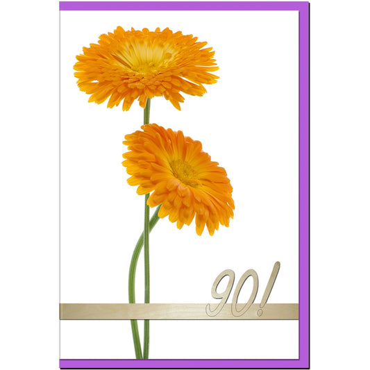 metALUm Geburtstagskarte ZAHLENKARTE 90. GEBURTSTAG - 1218011S