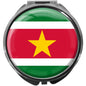 metALUm Pillendose mit Spiegel rund Metall 3 Fächer FLAGGE SURINAME #0087