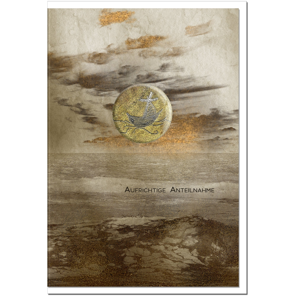 Trauerkarte GEDENKEN - Brandung - metALUm # 1001145