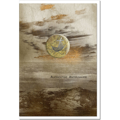 Trauerkarte GEDENKEN - Brandung - metALUm # 1001145