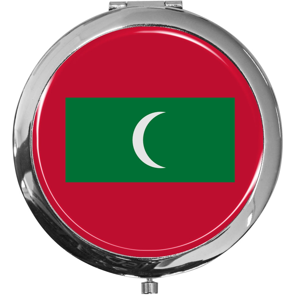 metALUm Taschenspiegel FLAGGE MALEDIVEN mit 2 - facher Vergrößerung #77209B