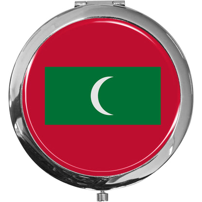 metALUm Taschenspiegel FLAGGE MALEDIVEN mit 2 - facher Vergrößerung #77209B