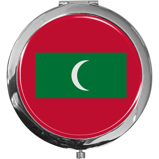 metALUm Taschenspiegel FLAGGE MALEDIVEN mit 2 - facher Vergrößerung #77209B