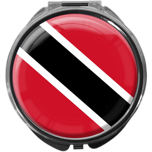 metALUm Pillendose mit Spiegel rund Metall 3 Fächer FLAGGE TRINIDAD UND TOBAGO #0088