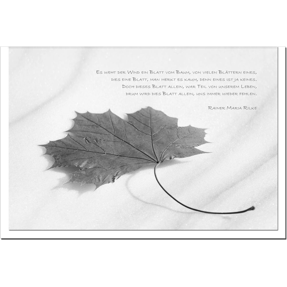 Trauerkarte ABSCHIED - Blatt - metALUm # 3300013