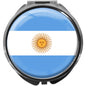 metALUm Pillendose mit Spiegel rund Metall 3 Fächer FLAGGE ARGENTINIEN #0012