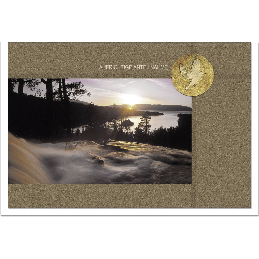 Trauerkarte Beileidskarte Kondolenzkarte Anteilnahme Weite See Sonnenuntergang