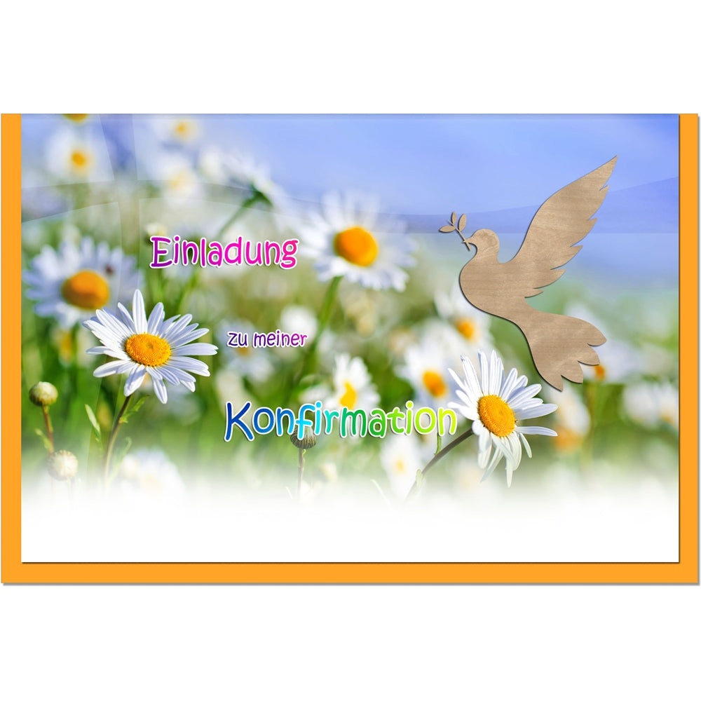 metALUm Einladungskarten KONFIRMATION - Blumen