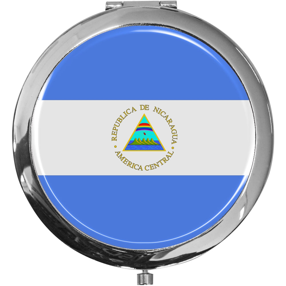 metALUm Taschenspiegel FLAGGE NICARAGUA mit 2 - facher Vergrößerung #77189B