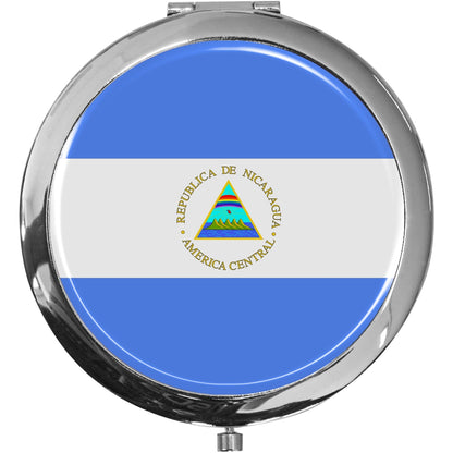metALUm Taschenspiegel FLAGGE NICARAGUA mit 2 - facher Vergrößerung #77189B