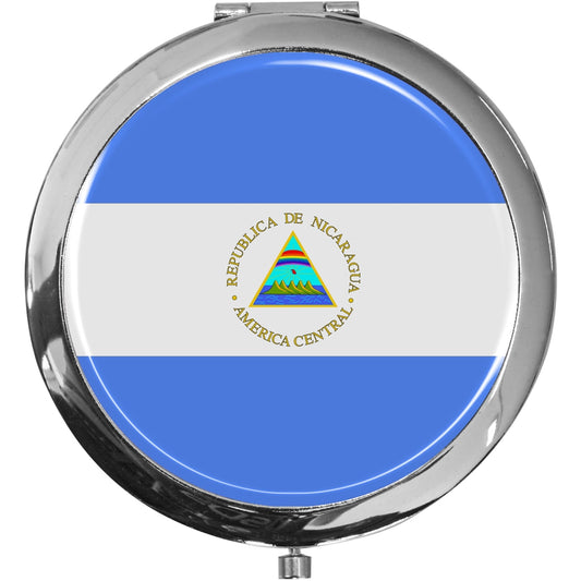 metALUm Taschenspiegel FLAGGE NICARAGUA mit 2 - facher Vergrößerung #77189B