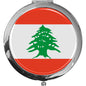 metALUm Taschenspiegel FLAGGE LIBANON mit 2 - facher Vergrößerung #77208B