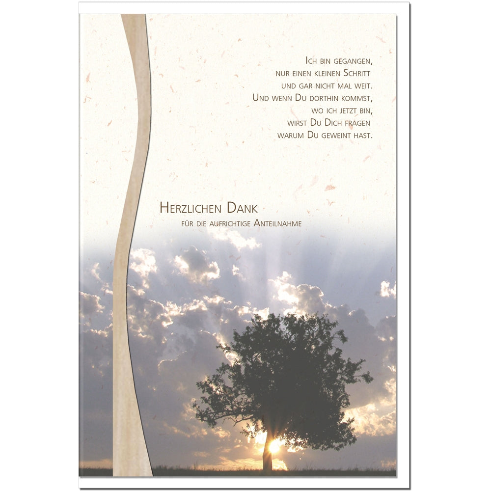 Trauer Danksagungskarten Motiv Abend im 5er Set mit weißen Umschlägen