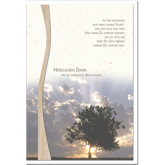 Trauer Danksagungskarten Motiv Abend im 5er Set mit weißen Umschlägen