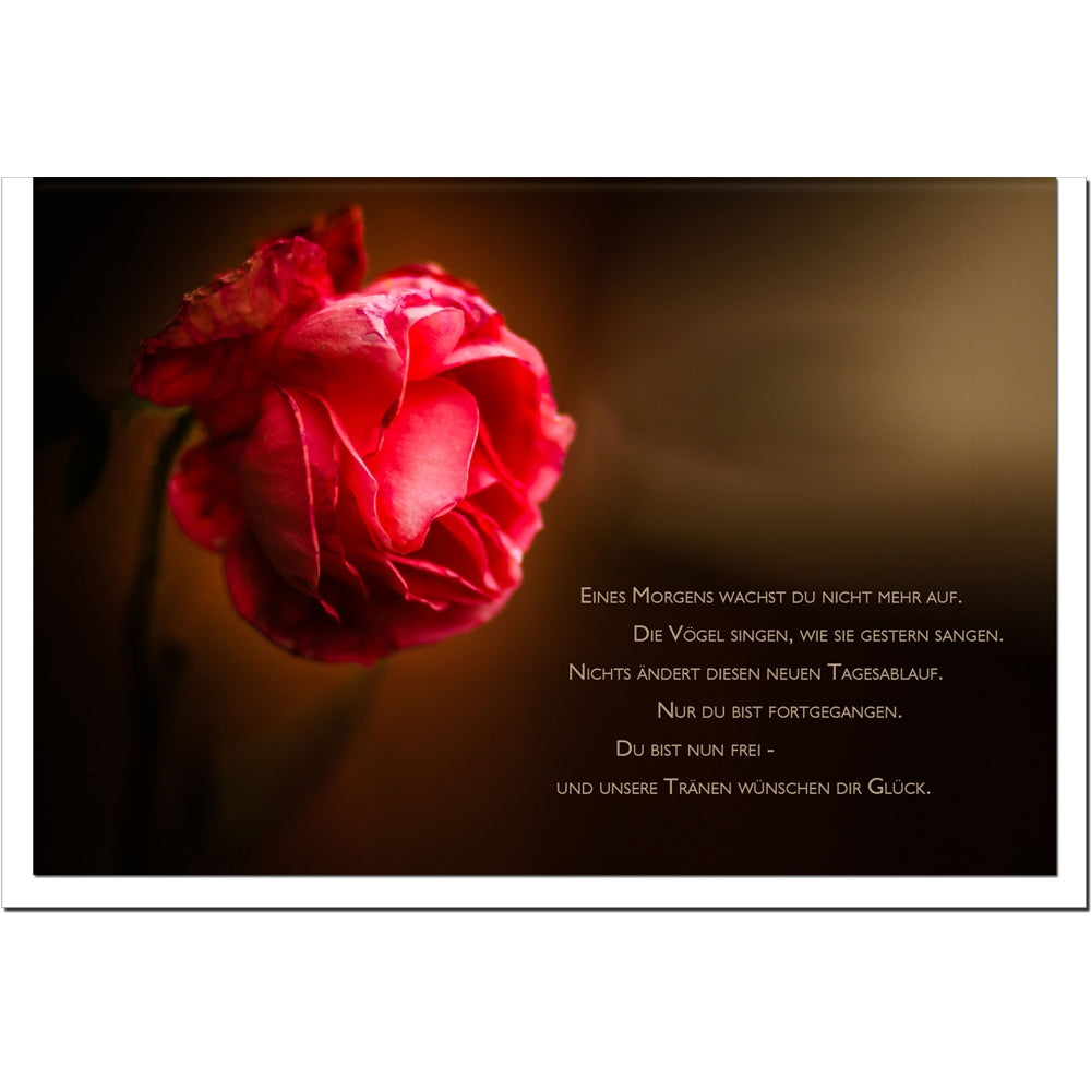 metALUm Karte zur Trauer LIEBE- Rose - 3501002