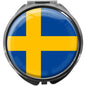 metALUm Pillendose mit Spiegel rund Metall 3 Fächer FLAGGE SCHWEDEN #0006