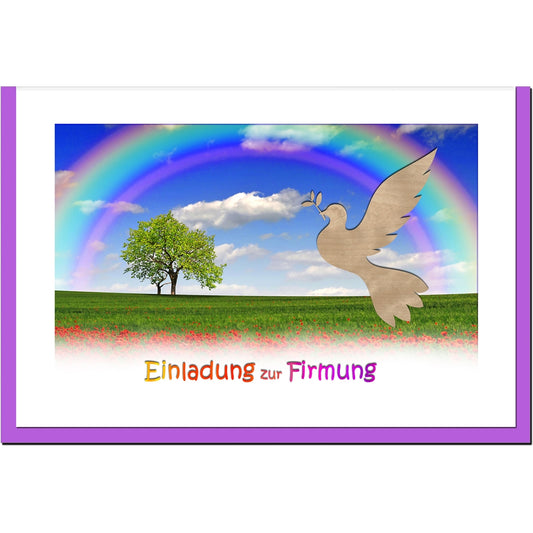 metALUm Einladungskarten im Set FIRMUNG - Regenbogen