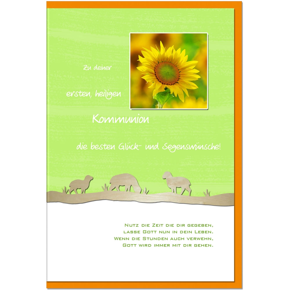 metALUm Karte zur Kommunion SONNENBLUME - 1211003S