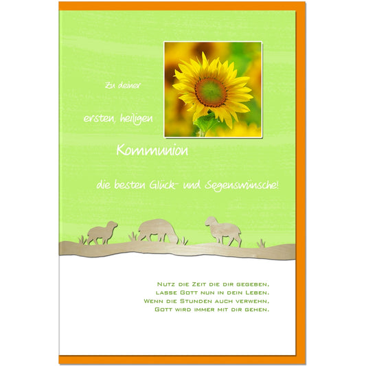 metALUm Karte zur Kommunion SONNENBLUME - 1211003S