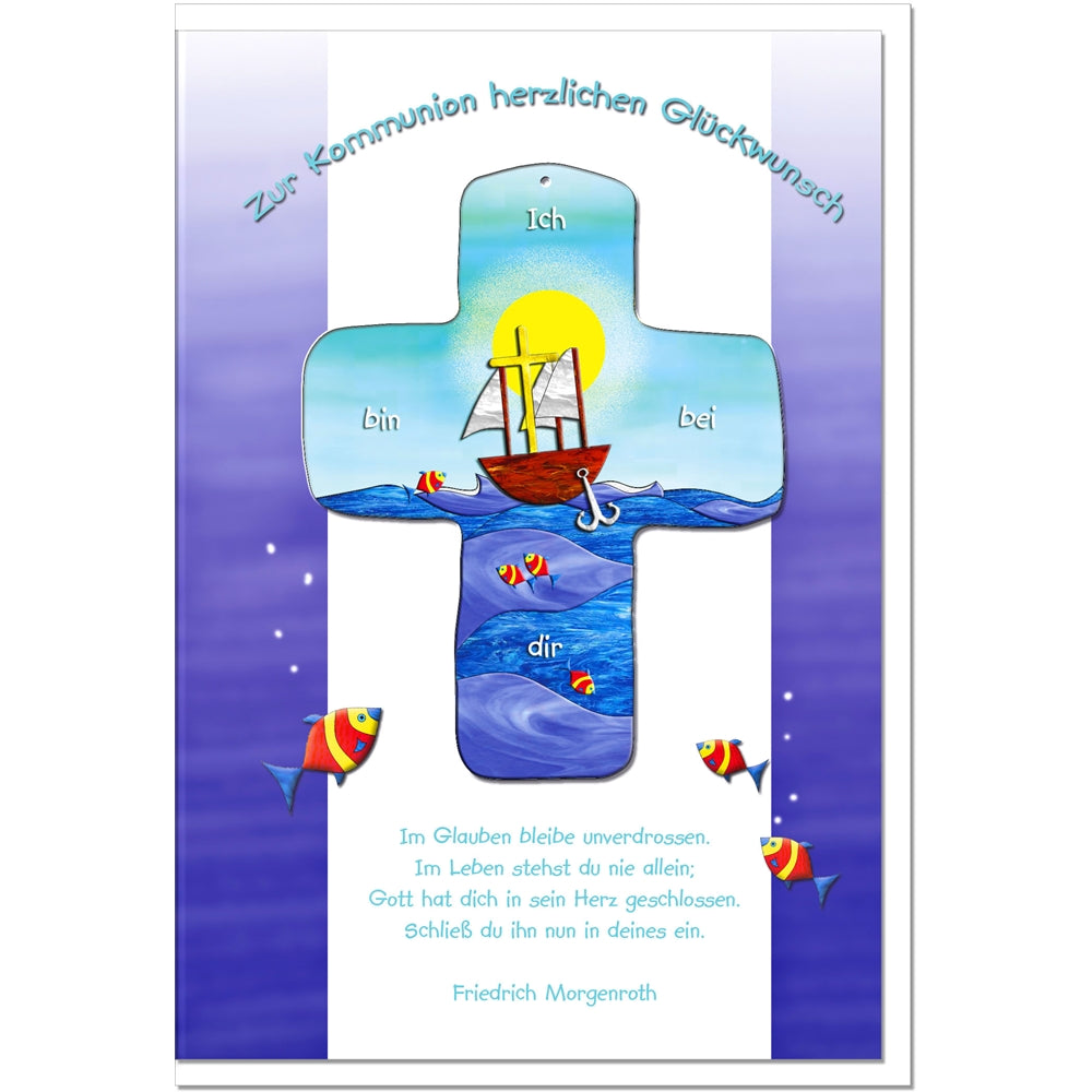 metALUm Karte zur Kommunion SCHIFF - KOM005S