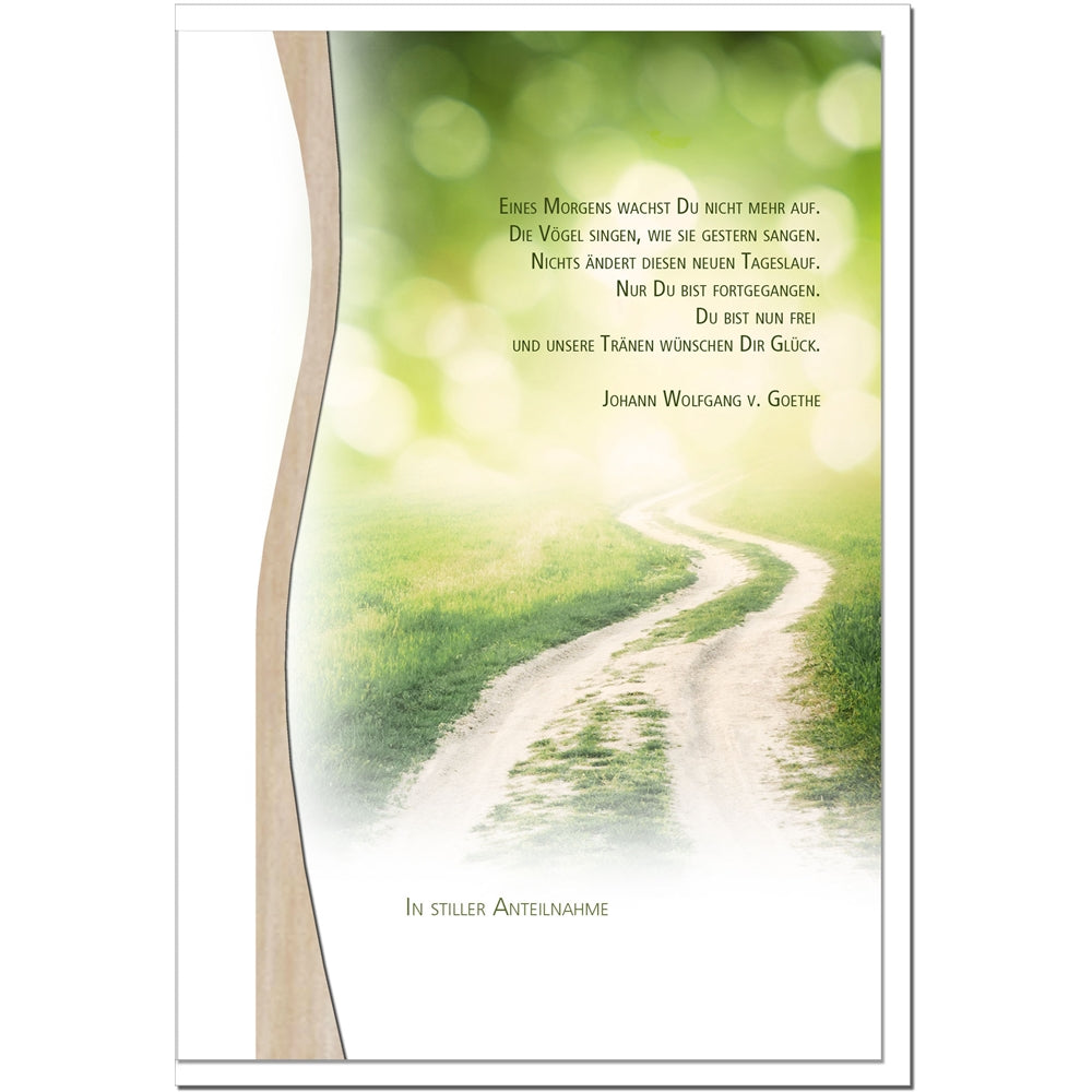 Kondolenzkarte ABSCHIED - Weg im Gegenlicht - metALUm #01337