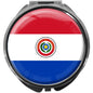 metALUm Pillendose mit Spiegel rund Metall 3 Fächer FLAGGE PARAGUAY #0084
