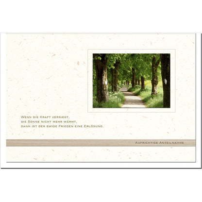 Trauerkarte ERLÖSUNG - Waldweg - metALUm #00566