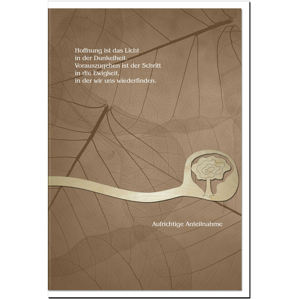 Trauerkarte HOFFNUNG - Baum - metALUm #00570