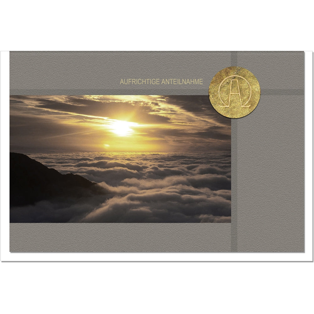 Trauerkarte Beileidskarte Kondolenzkarte Anteilnahme Alpha und Omega