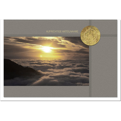 Trauerkarte Beileidskarte Kondolenzkarte Anteilnahme Alpha und Omega