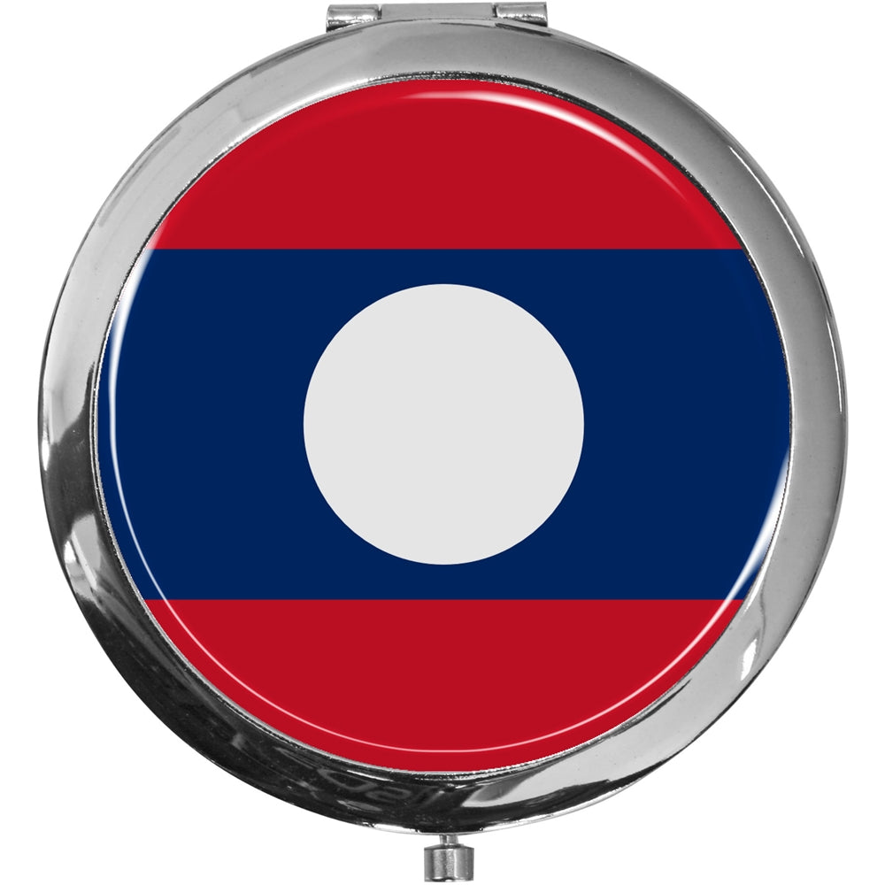 metALUm Taschenspiegel FLAGGE LAOS mit 2 - facher Vergrößerung #77207B