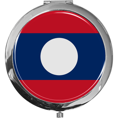 metALUm Taschenspiegel FLAGGE LAOS mit 2 - facher Vergrößerung #77207B