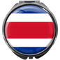 metALUm Pillendose mit Spiegel rund Metall 3 Fächer FLAGGE COSTA RICA #0017