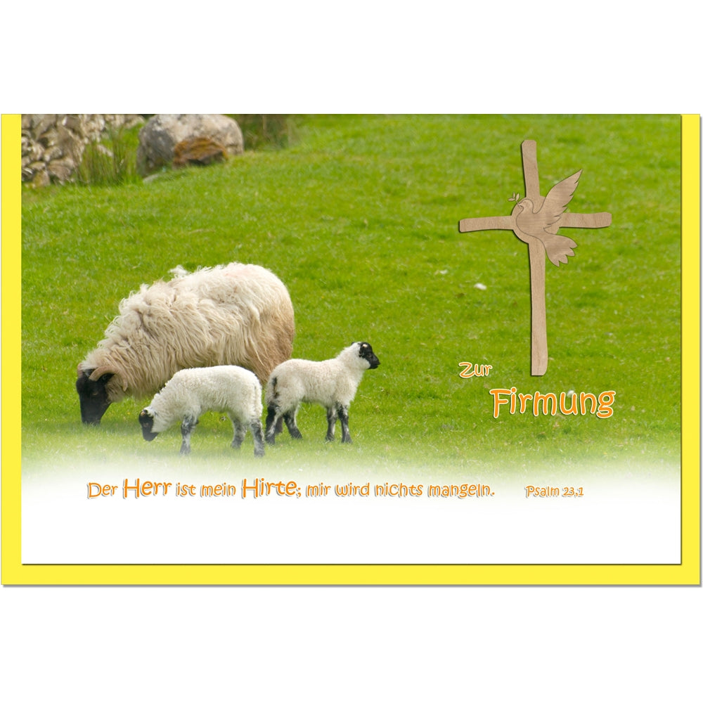 metALUm Karte zur Firmung SCHAFE - 1212056F