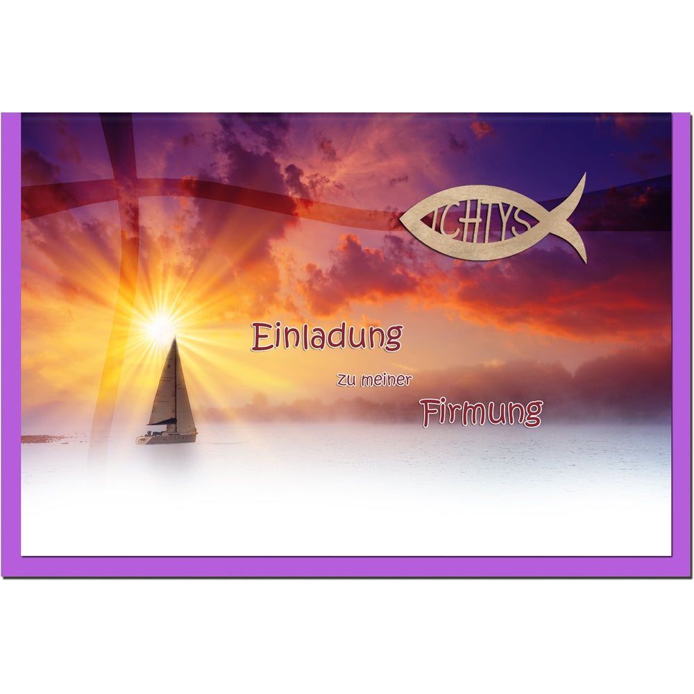 metALUm Einladungskarten im Set FIRMUNG - Schiff