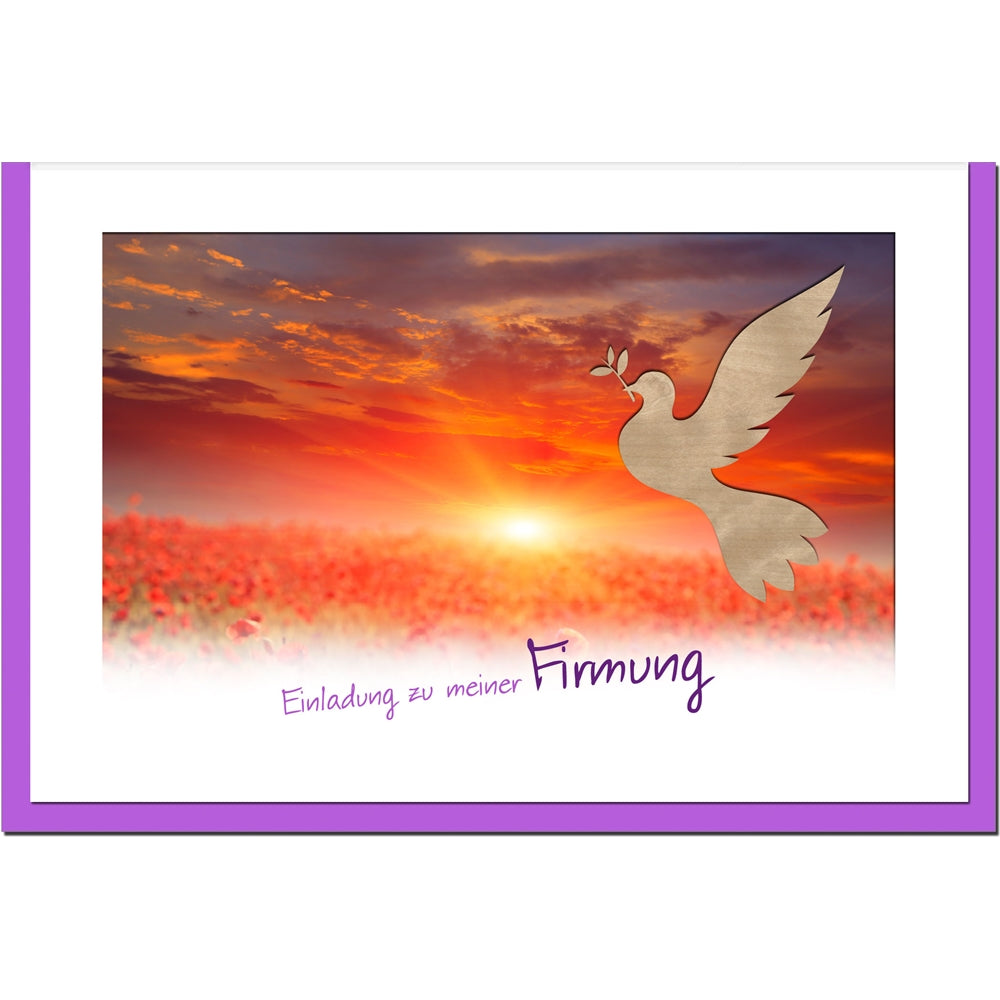 metALUm Einladungskarten im Set FIRMUNG - Mohnfeld