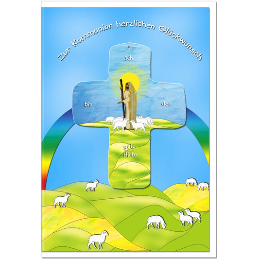 metALUm Karte zur Kommunion HIRTE - KOM003S