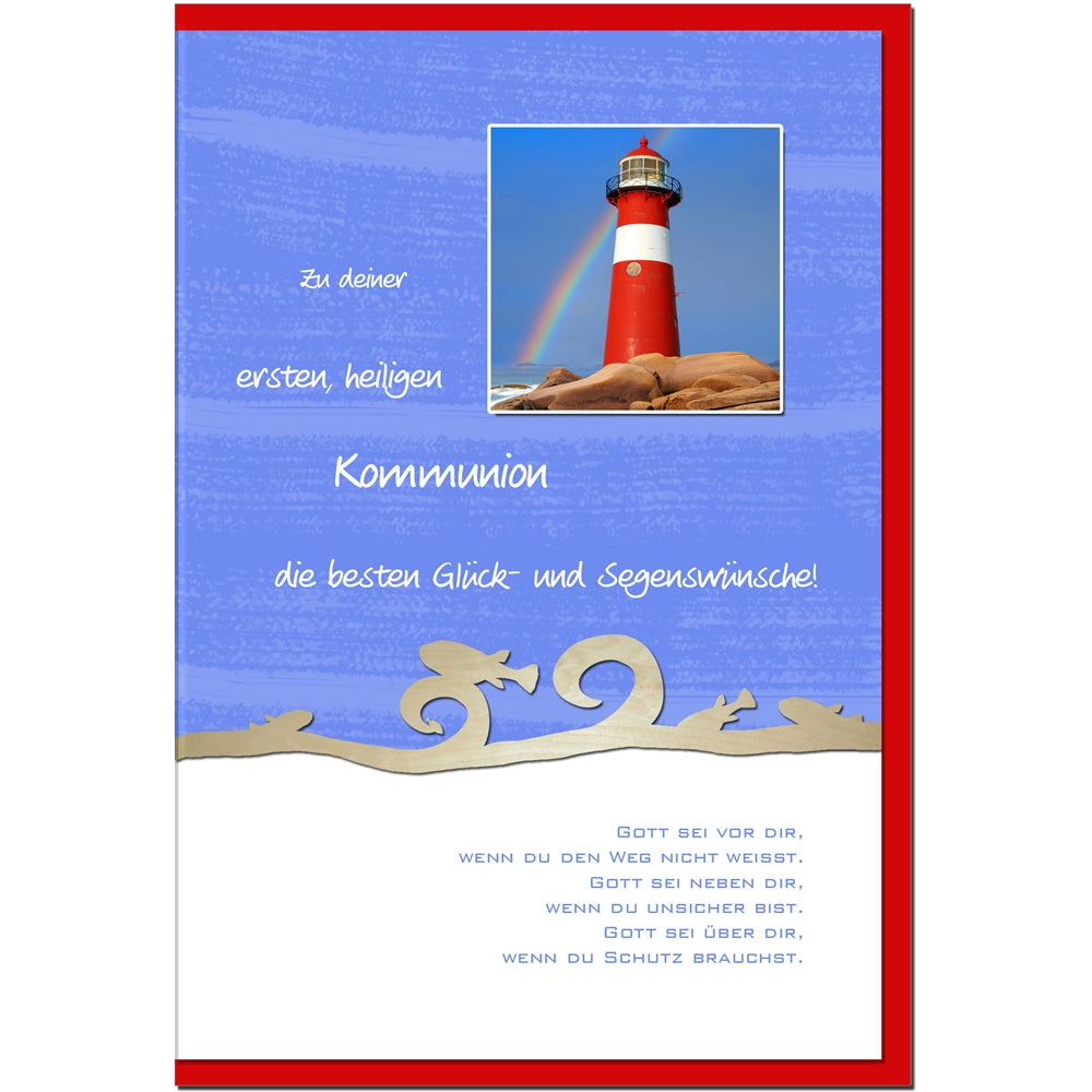 metALUm Karte zur Kommunion LEUCHTTURM - 1211004S