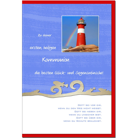 metALUm Karte zur Kommunion LEUCHTTURM - 1211004S