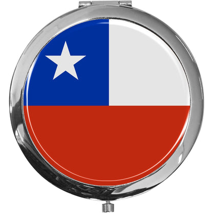 metALUm Taschenspiegel FLAGGE CHILE mit 2 - facher Vergrößerung #77182B