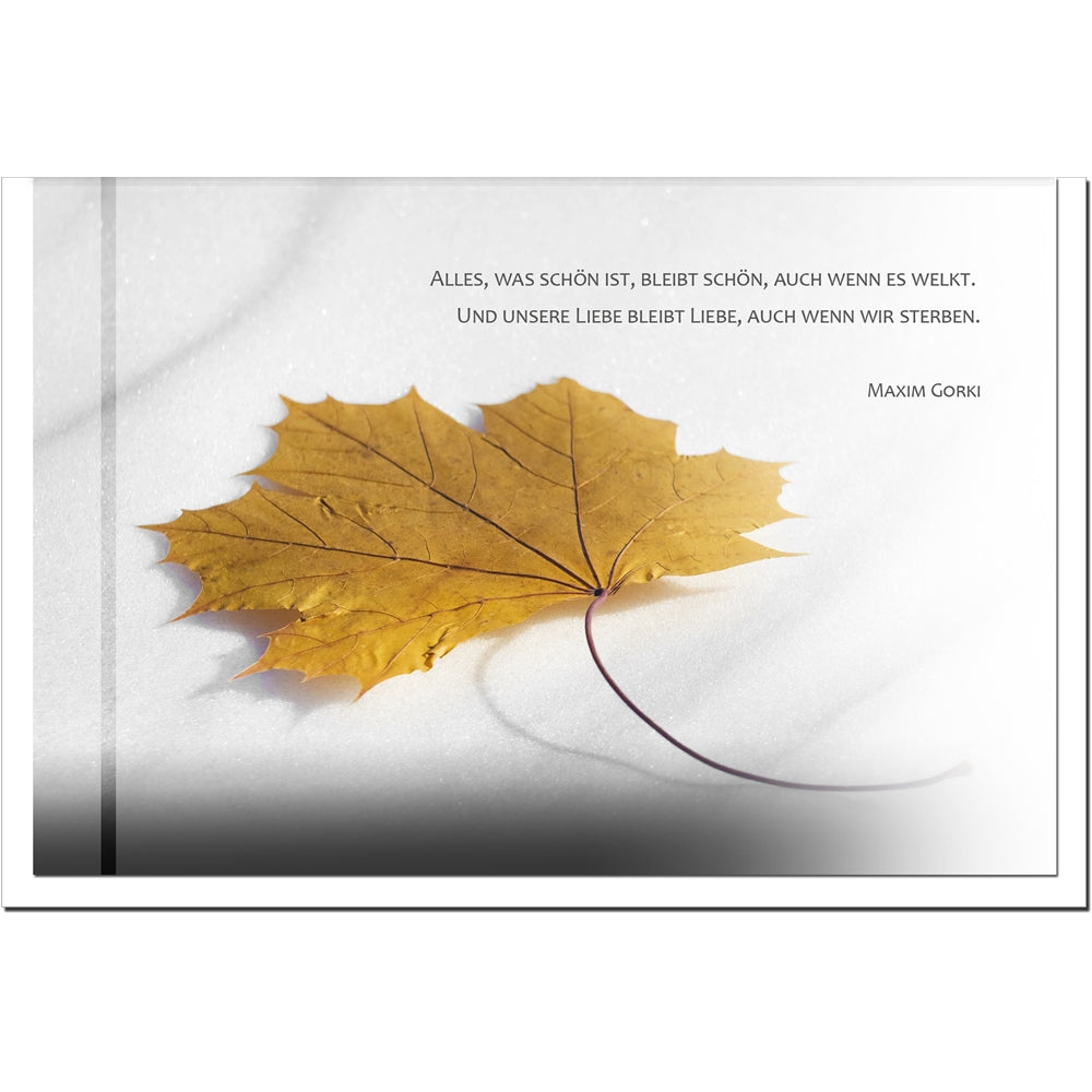 Trauerkarte ERINNERUNG - Blatt - metALUm # 3300047