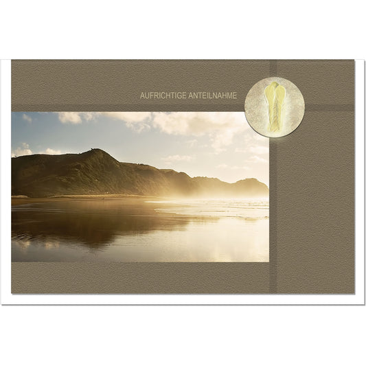 Trauerkarte Beileidskarte Kondolenzkarte Anteilnahme Sonnenuntergang See