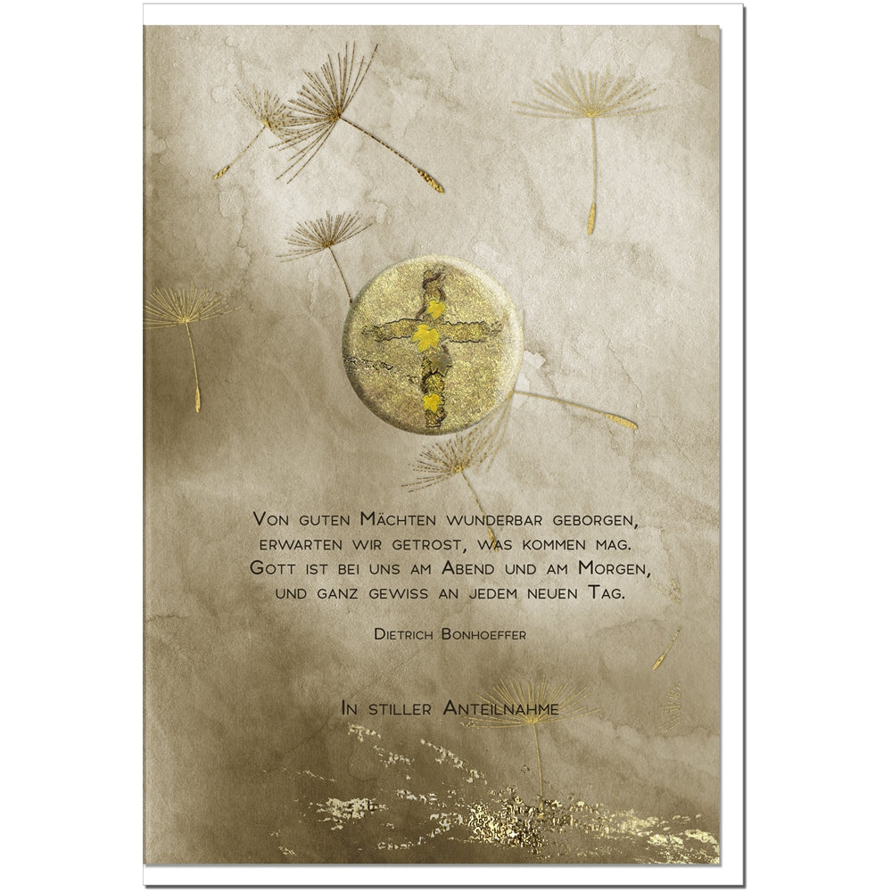 Trauerkarte ZUVERSICHT - Pusteblume - metALUm # 1001140