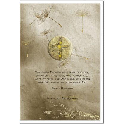 Trauerkarte ZUVERSICHT - Pusteblume - metALUm # 1001140