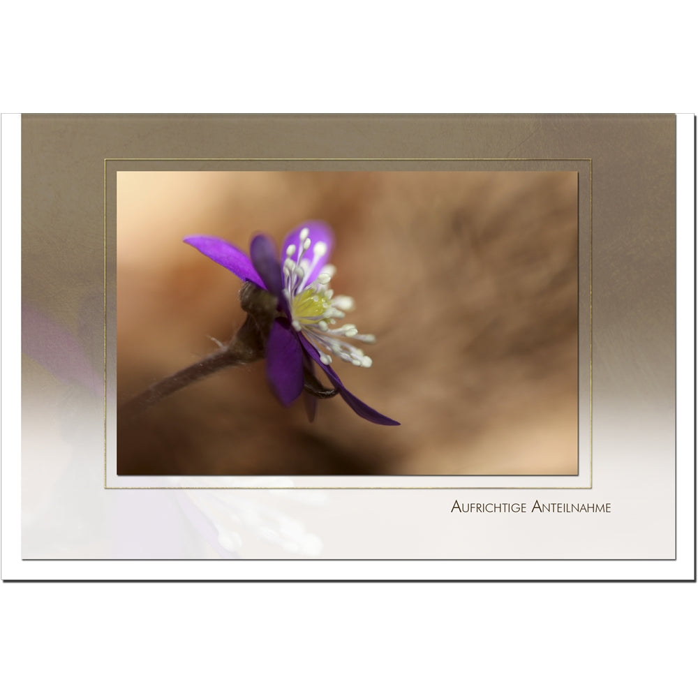 Trauerkarte ABSCHIED - Zarte Blume - metALUm # 3300038